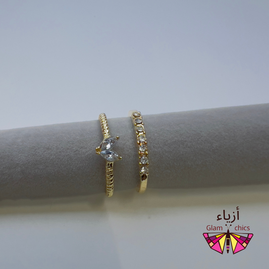 Heart Shape Alloy Plating Inlay Rhinestones Ring