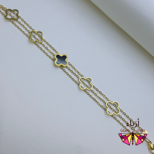 Layer Clover Bracelet - 18K Plated
