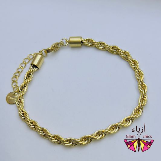 Twisted Chain Bracelet 18K Gold