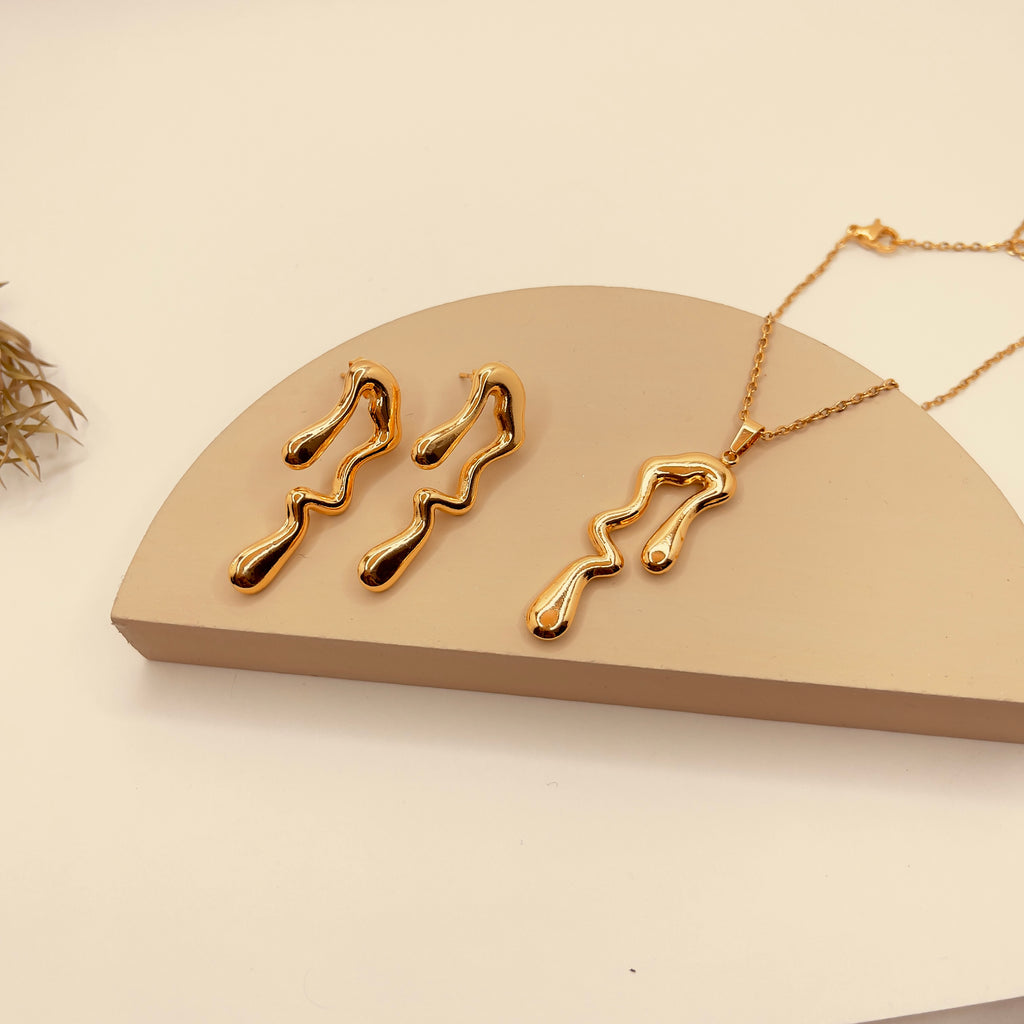 Retro Geometric Heart Shape Set