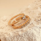 Heart Shape Alloy Plating Inlay Rhinestones Ring