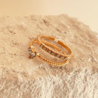 Heart Shape Alloy Plating Inlay Rhinestones Ring