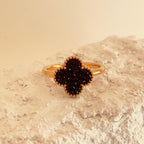 Chunky Clover Ring Black