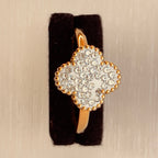Chunky Clover Ring White