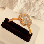 Chunky Clover Ring White