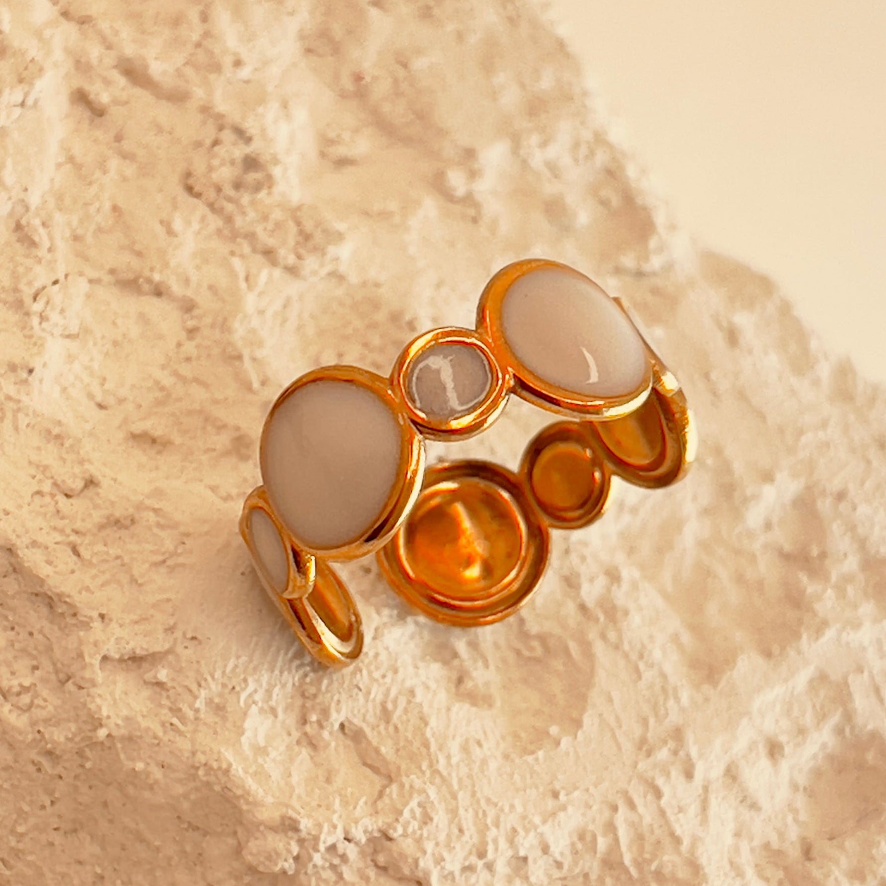 Retro Pearl Round Ring
