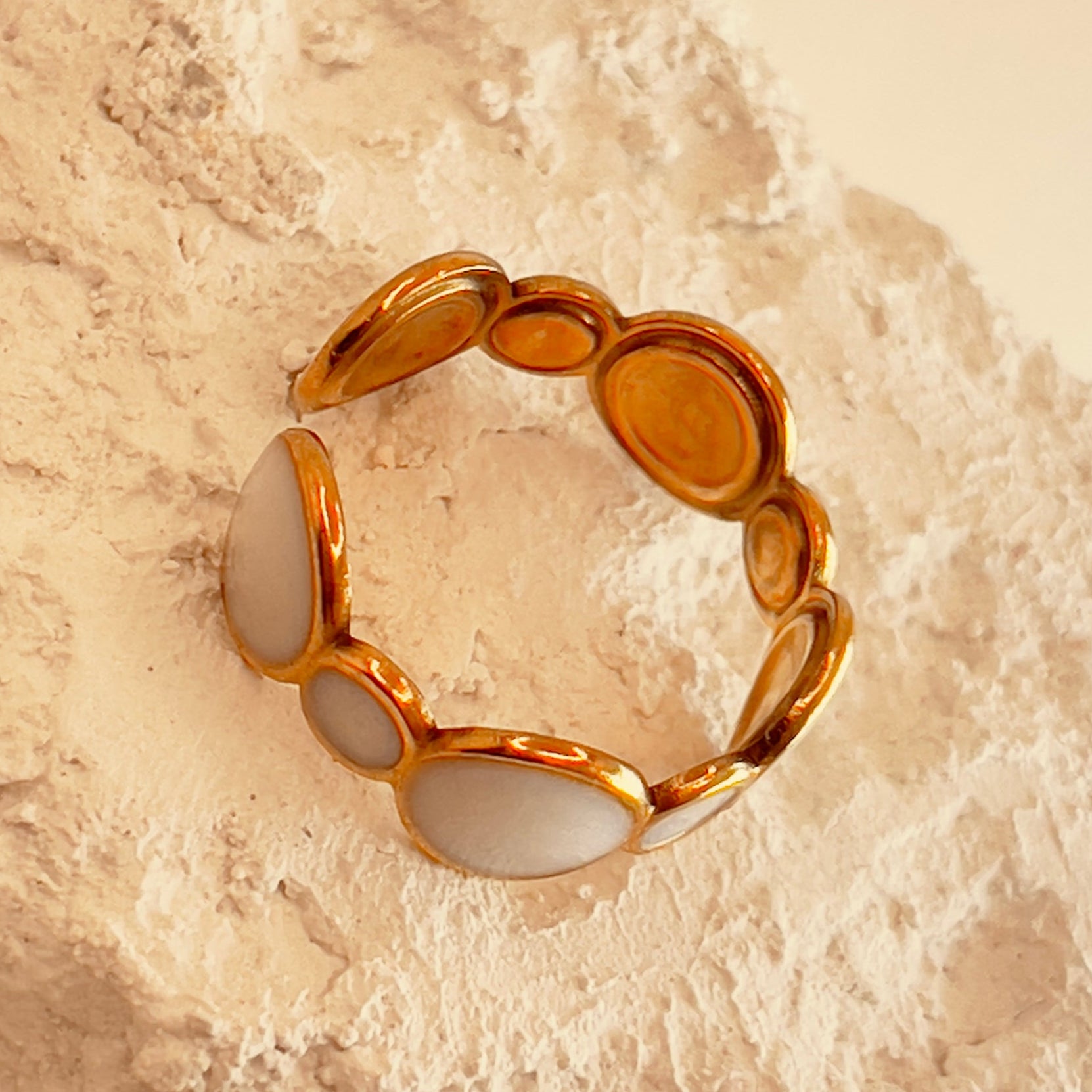 Retro Pearl Round Ring