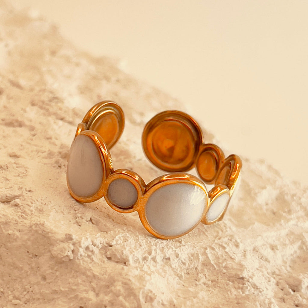 Retro Pearl Round Ring