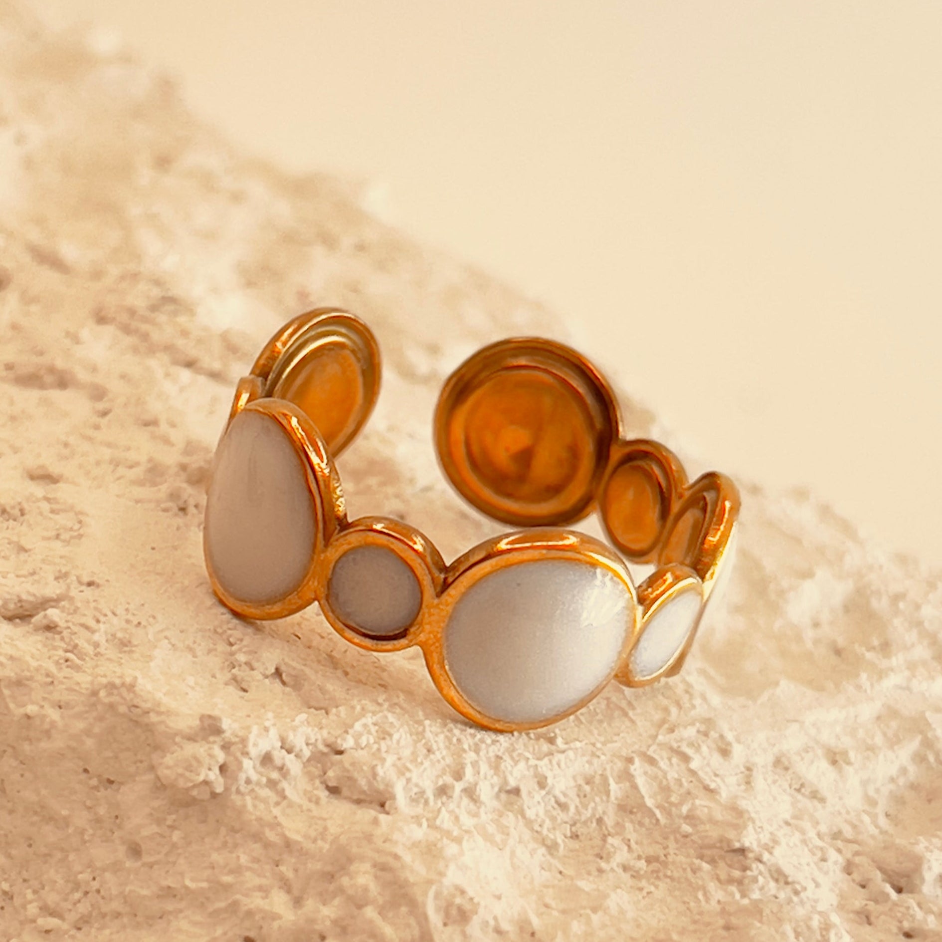 Retro Pearl Round Ring