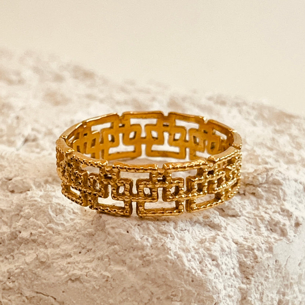 Cubic Chain Open Ring