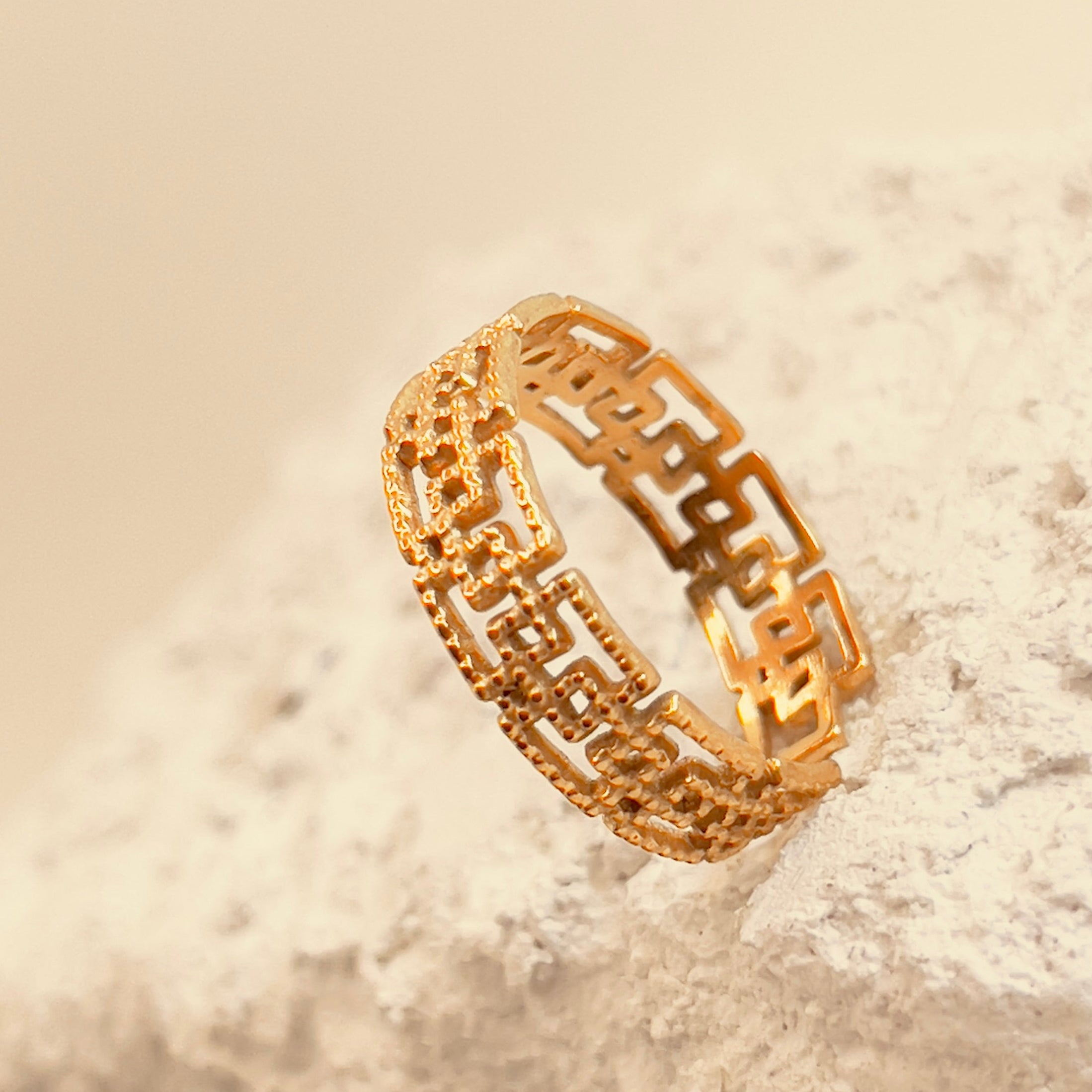 Cubic Chain Open Ring