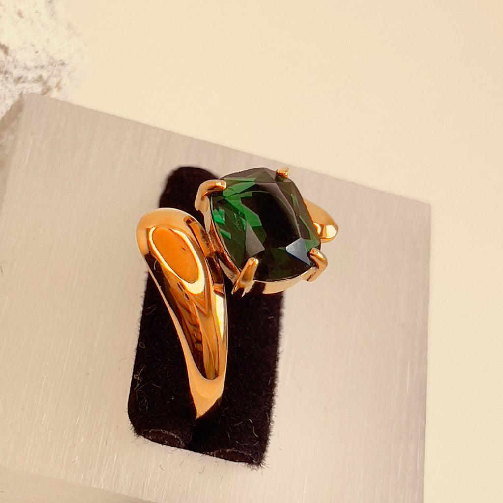 Green Square Zirconia Ring
