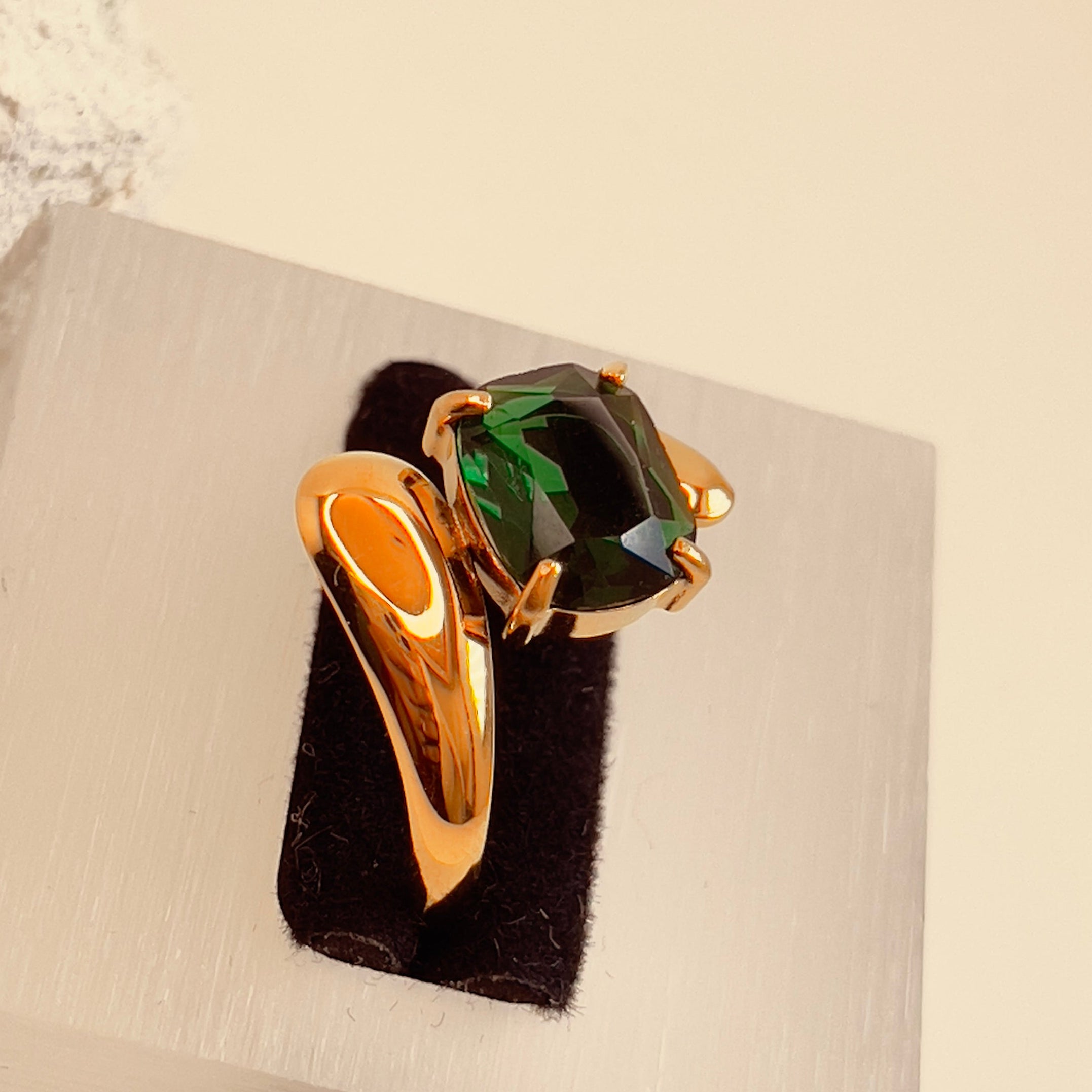 Green Square Zirconia Ring