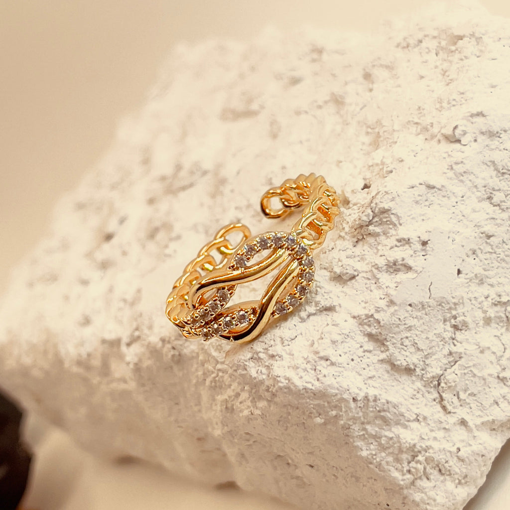 Criss-Cross Zircon Open Ring