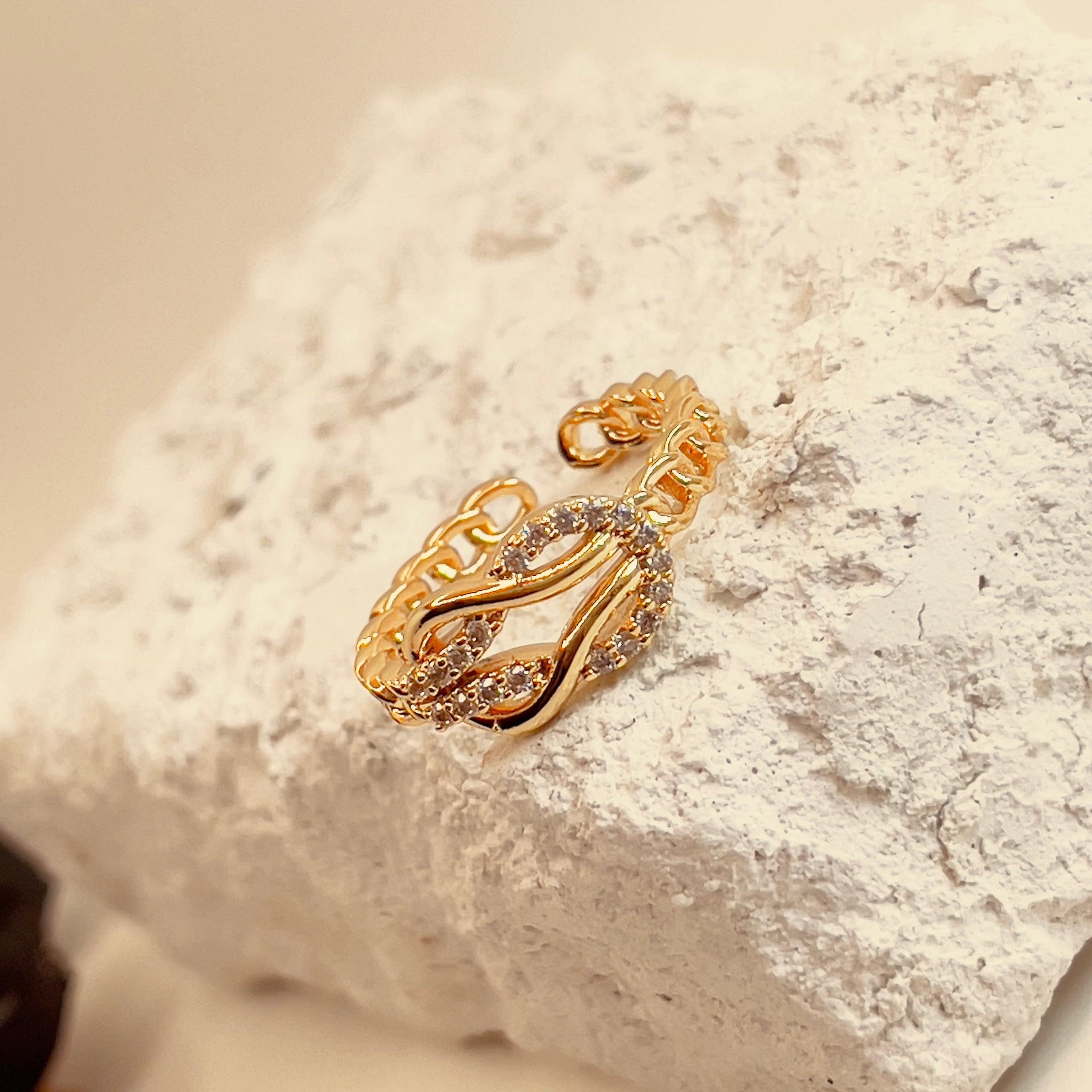 Criss-Cross Zircon Open Ring