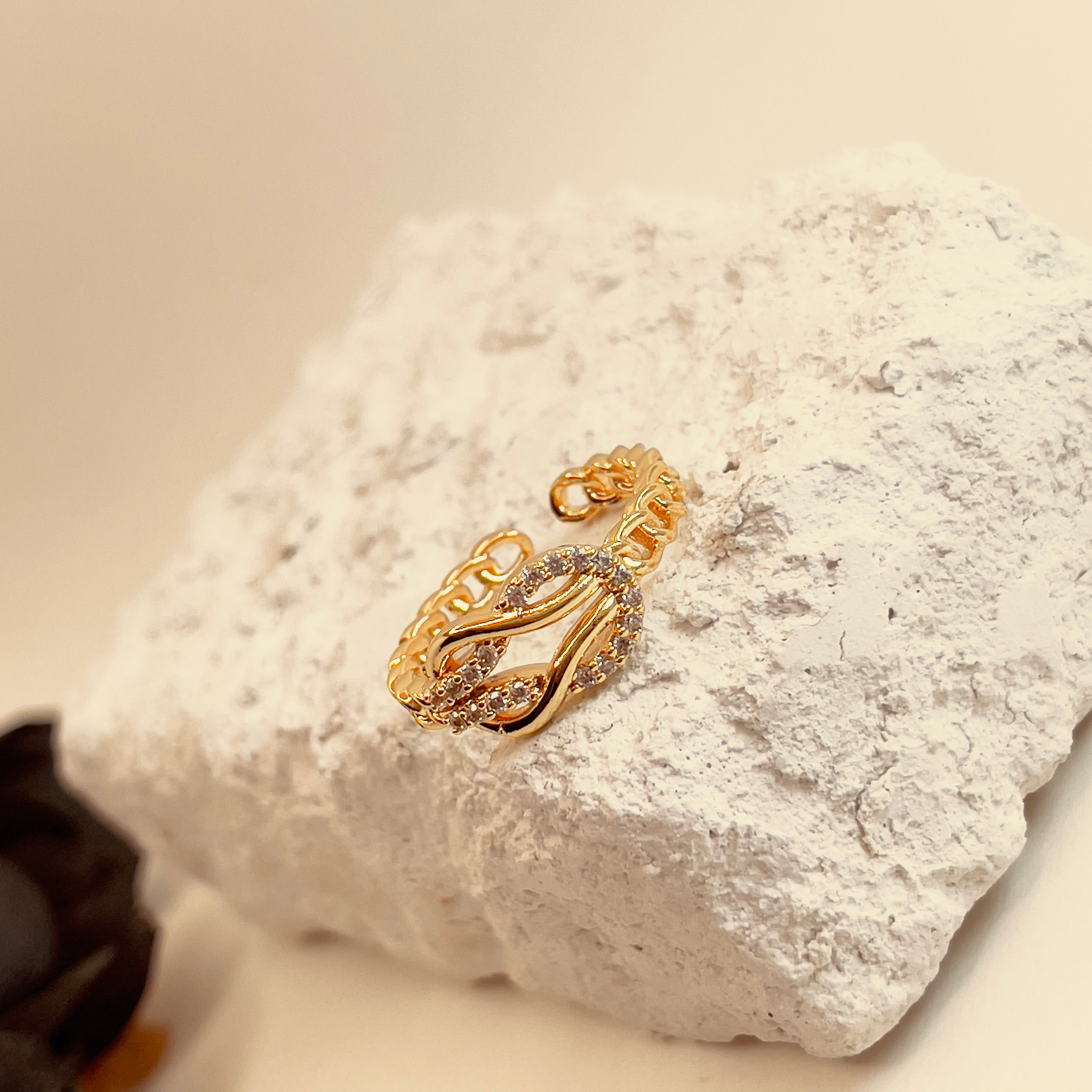 Criss-Cross Zircon Open Ring