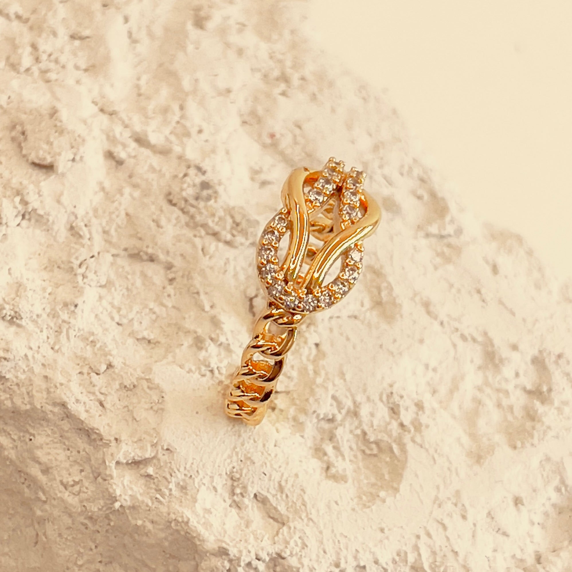 Criss-Cross Zircon Open Ring