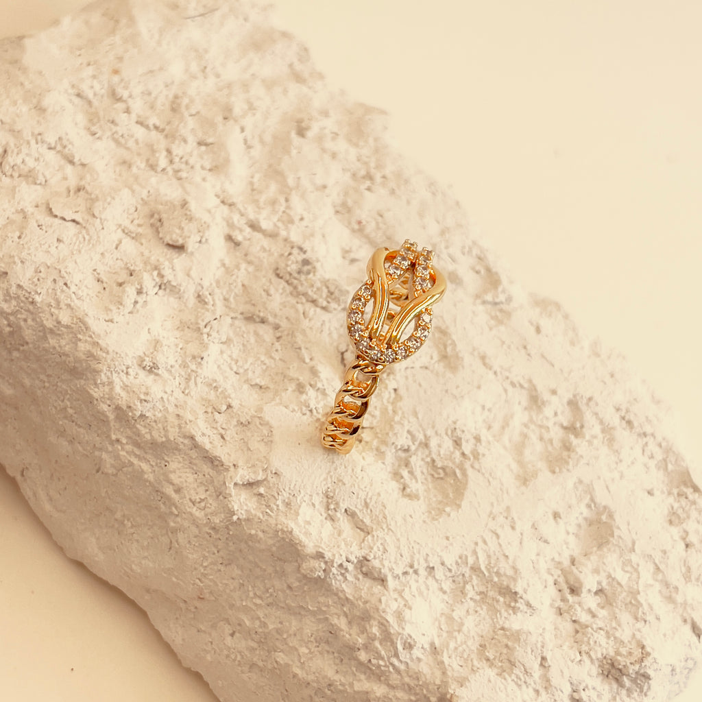 Criss-Cross Zircon Open Ring