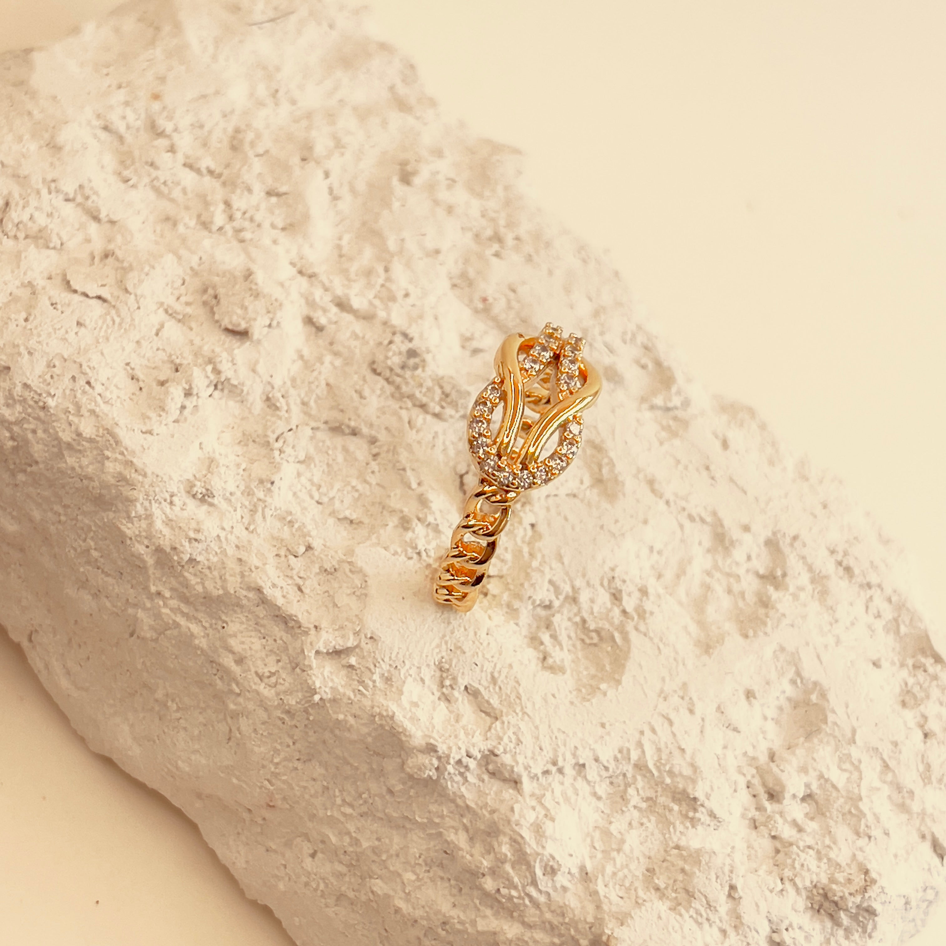 Criss-Cross Zircon Open Ring