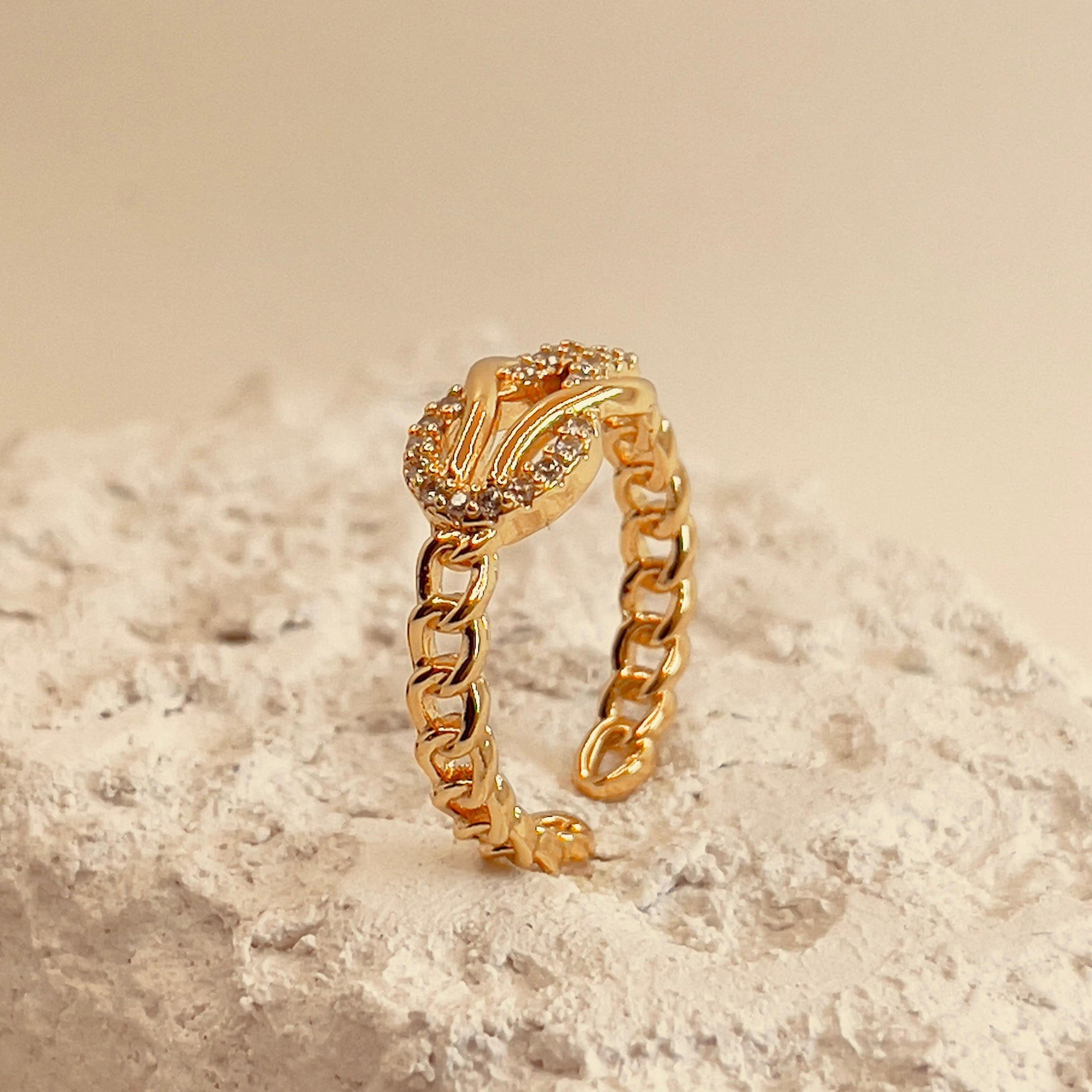 Criss-Cross Zircon Open Ring