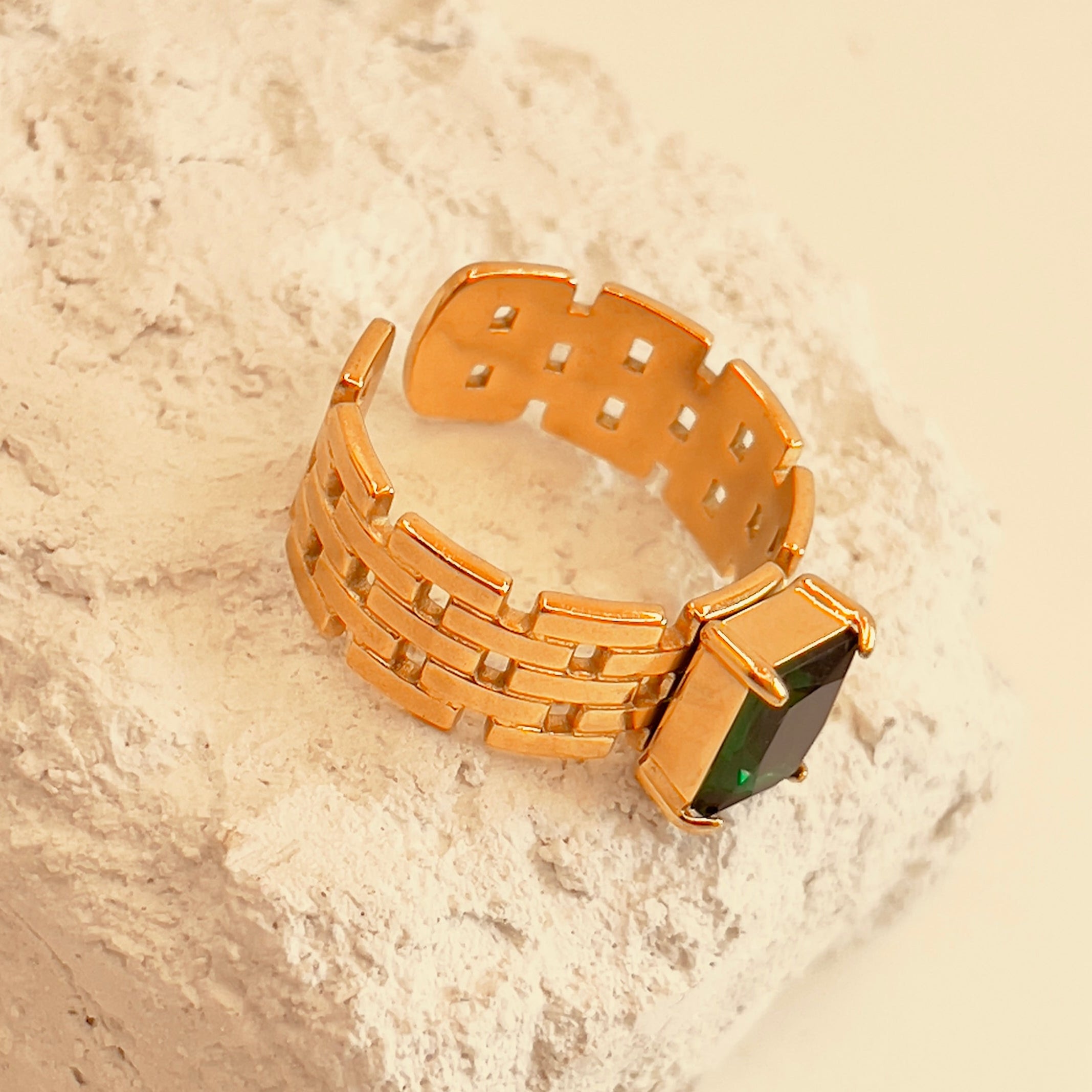 Bricks green Zirconium Ring