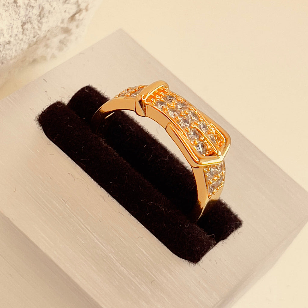 Belt Buckle Zircon Open Ring