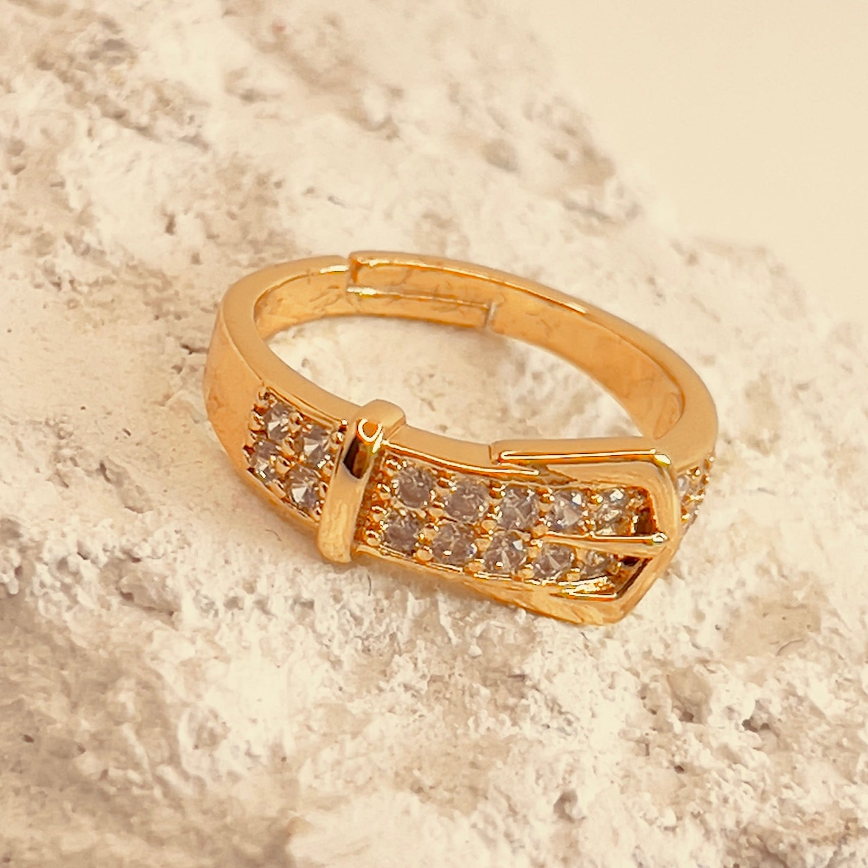 Belt Buckle Zircon Open Ring