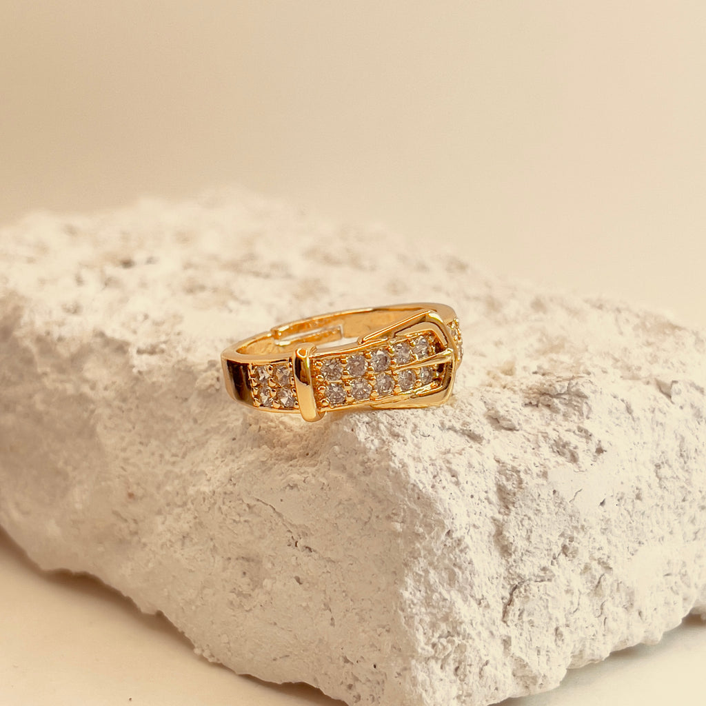 Belt Buckle Zircon Open Ring