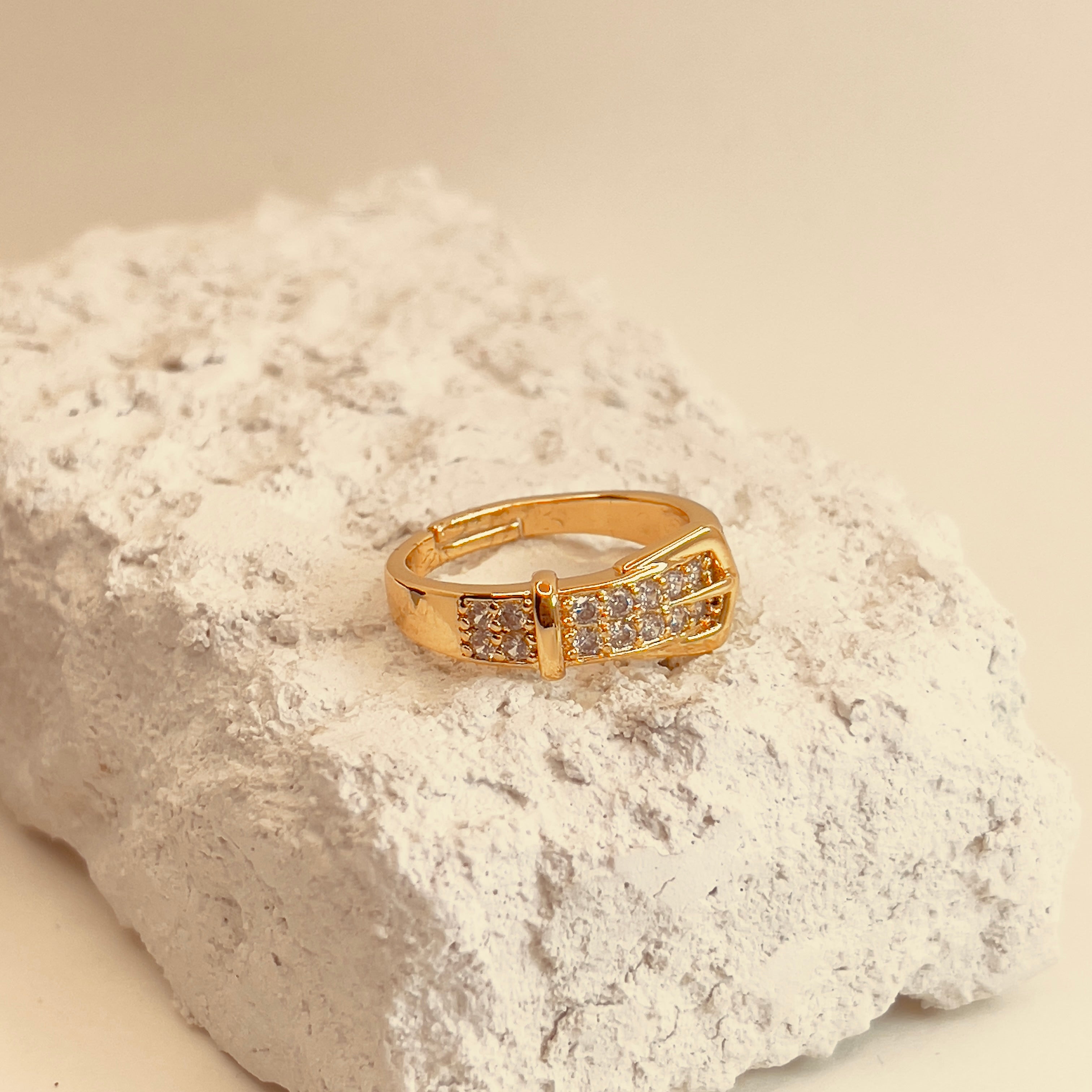 Belt Buckle Zircon Open Ring