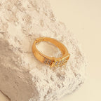 Belt Buckle Zircon Open Ring