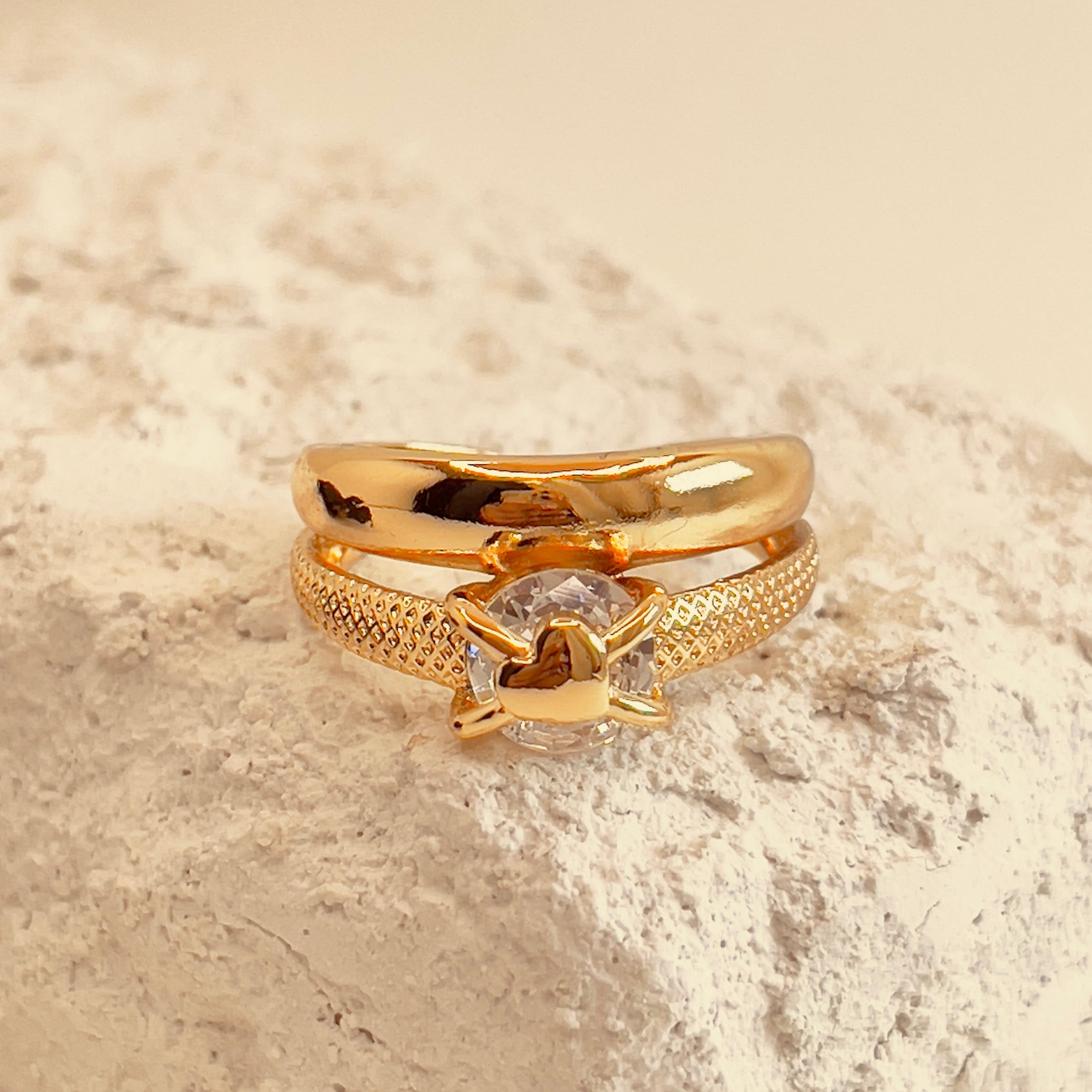 Zirconia Heart Open Ring
