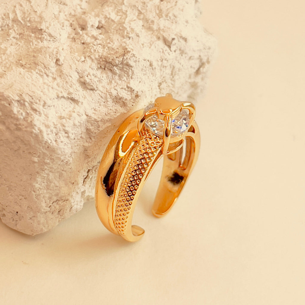 Zirconia Heart Open Ring
