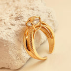 Zirconia Heart Open Ring
