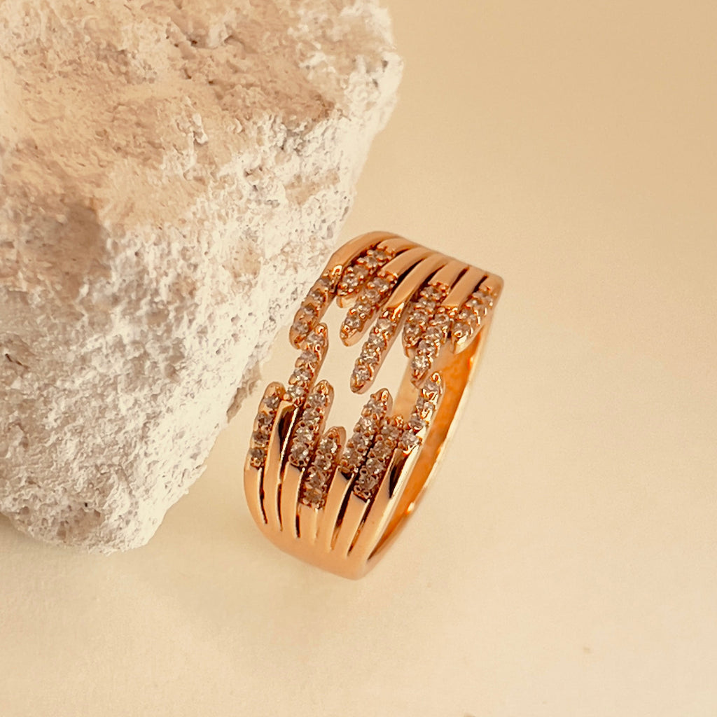 Multi Line Zirconia Ring