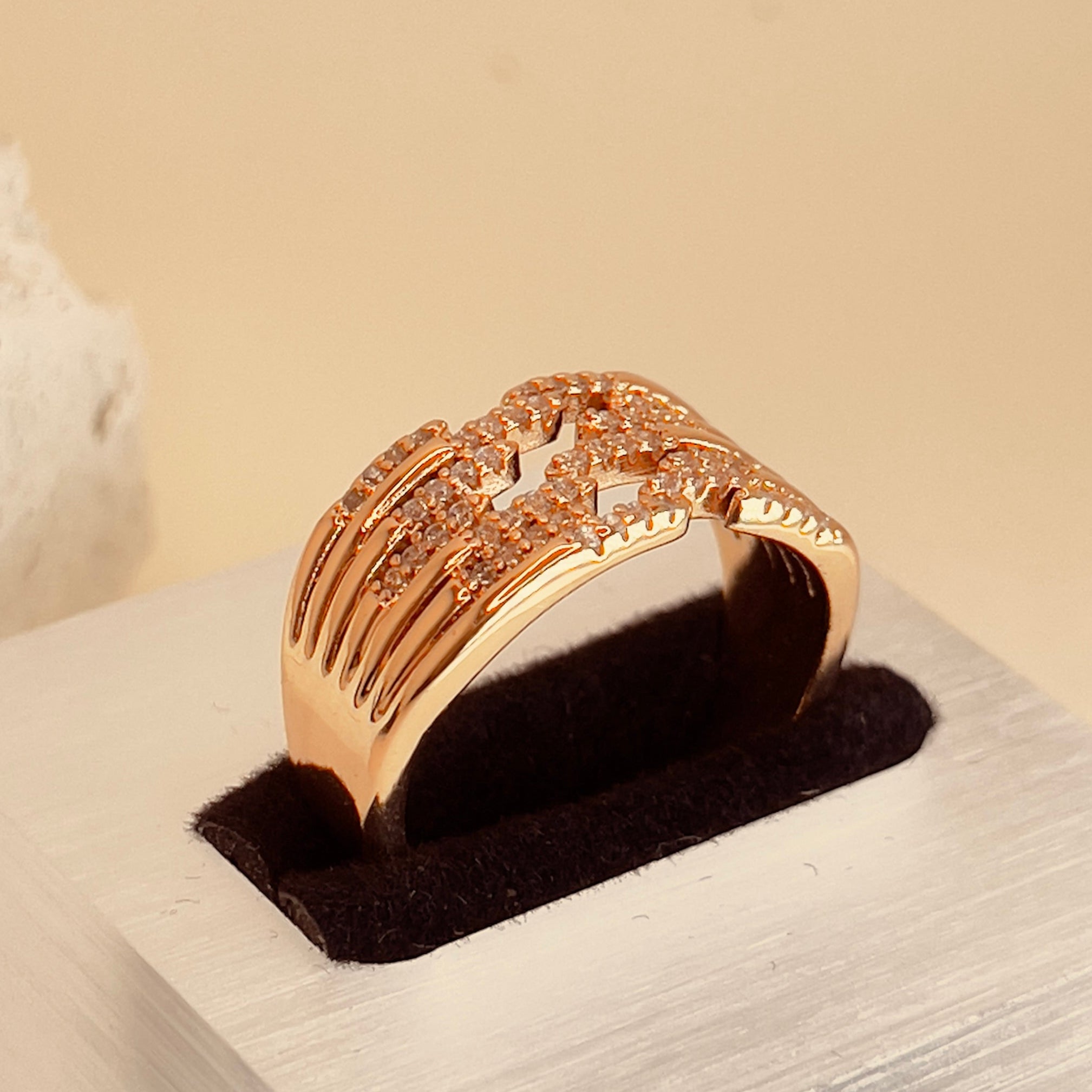Multi Line Zirconia Ring