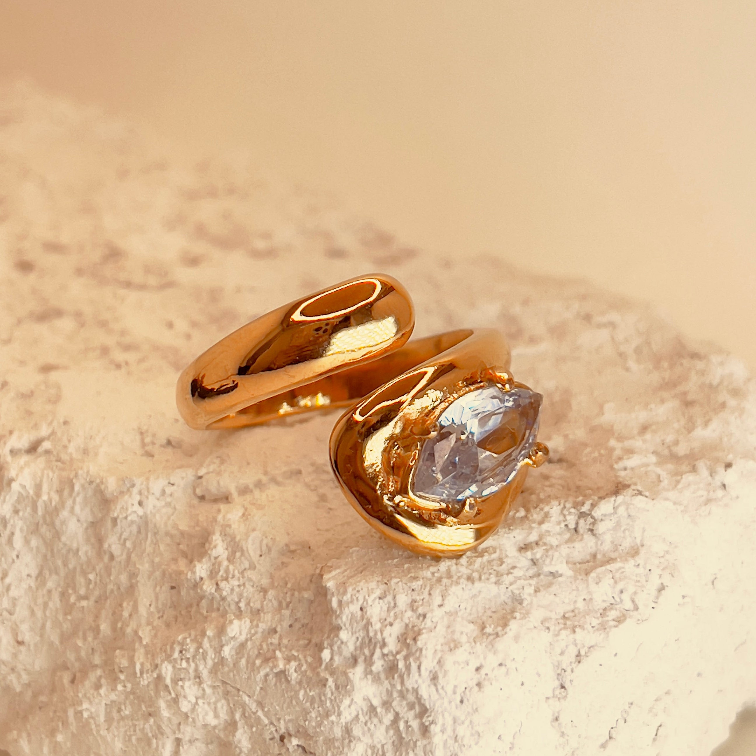 Pointed White Zirconium Ring