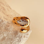 Pointed White Zirconium Ring