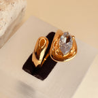 Pointed White Zirconium Ring