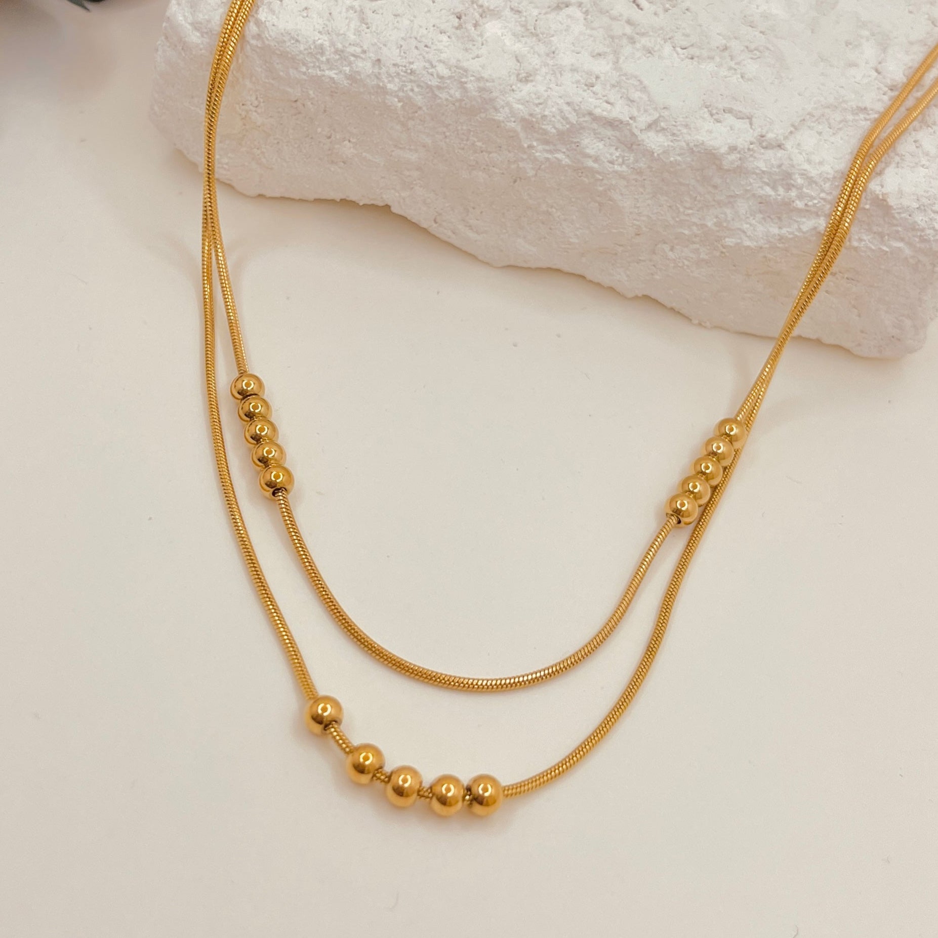 IG Style layered Necklace 18K Gold