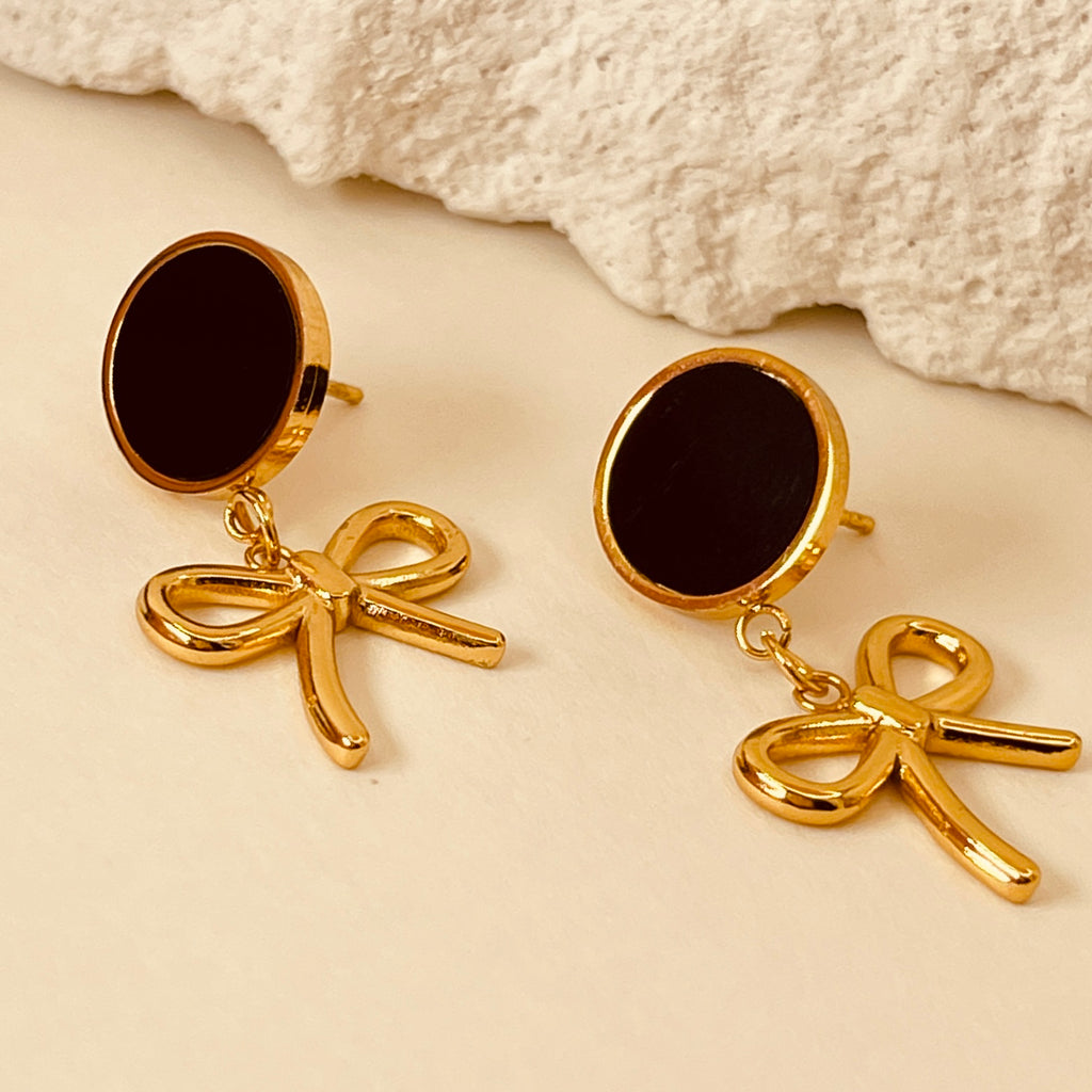Princess Round Bow Knot Earrings