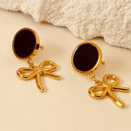 Princess Round Bow Knot Earrings
