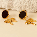 Princess Round Bow Knot Earrings
