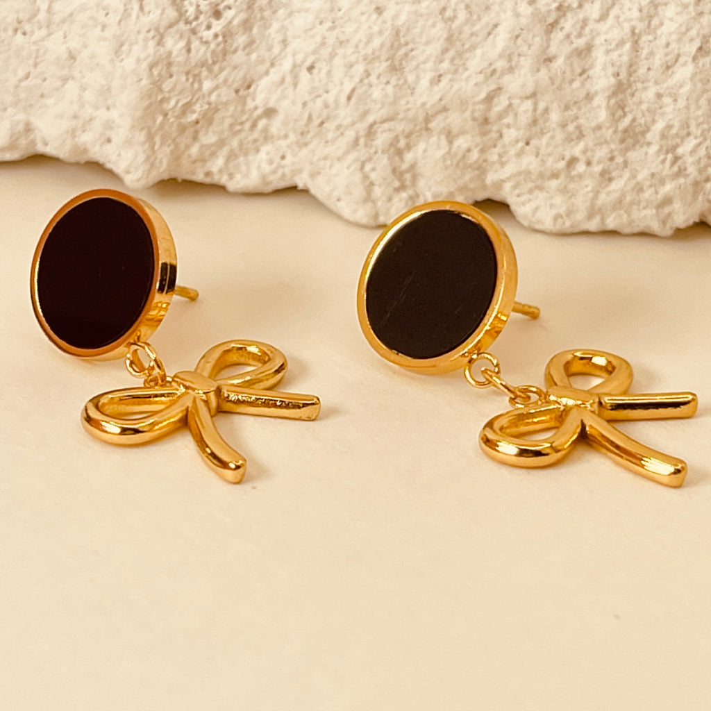 Princess Round Bow Knot Earrings