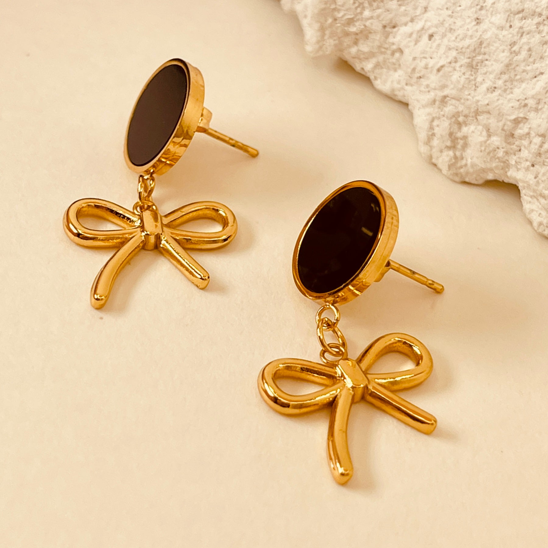 Princess Round Bow Knot Earrings