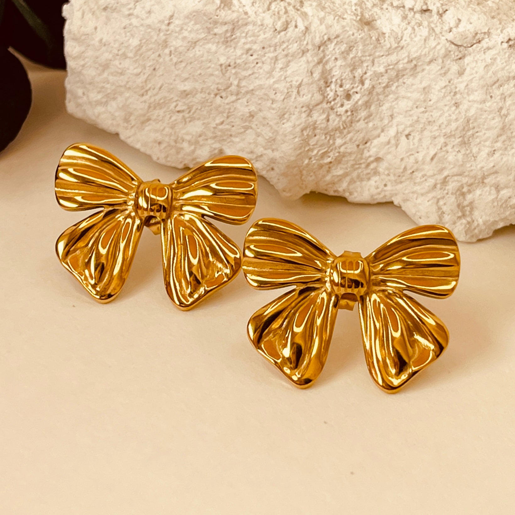 Bow Knot Electroplating Ear Studs