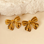 Bow Knot Electroplating Ear Studs