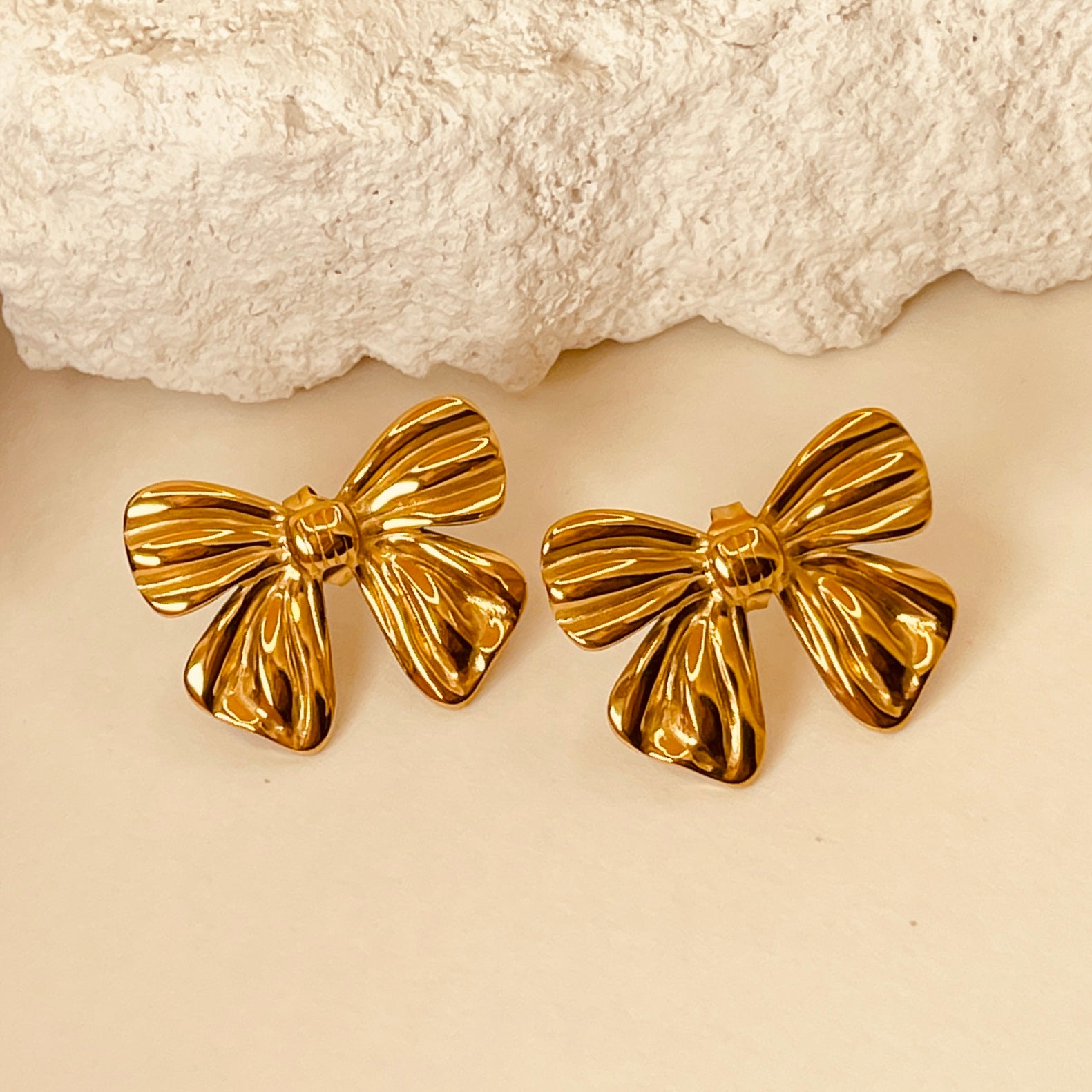 Bow Knot Electroplating Ear Studs