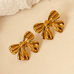 Bow Knot Electroplating Ear Studs