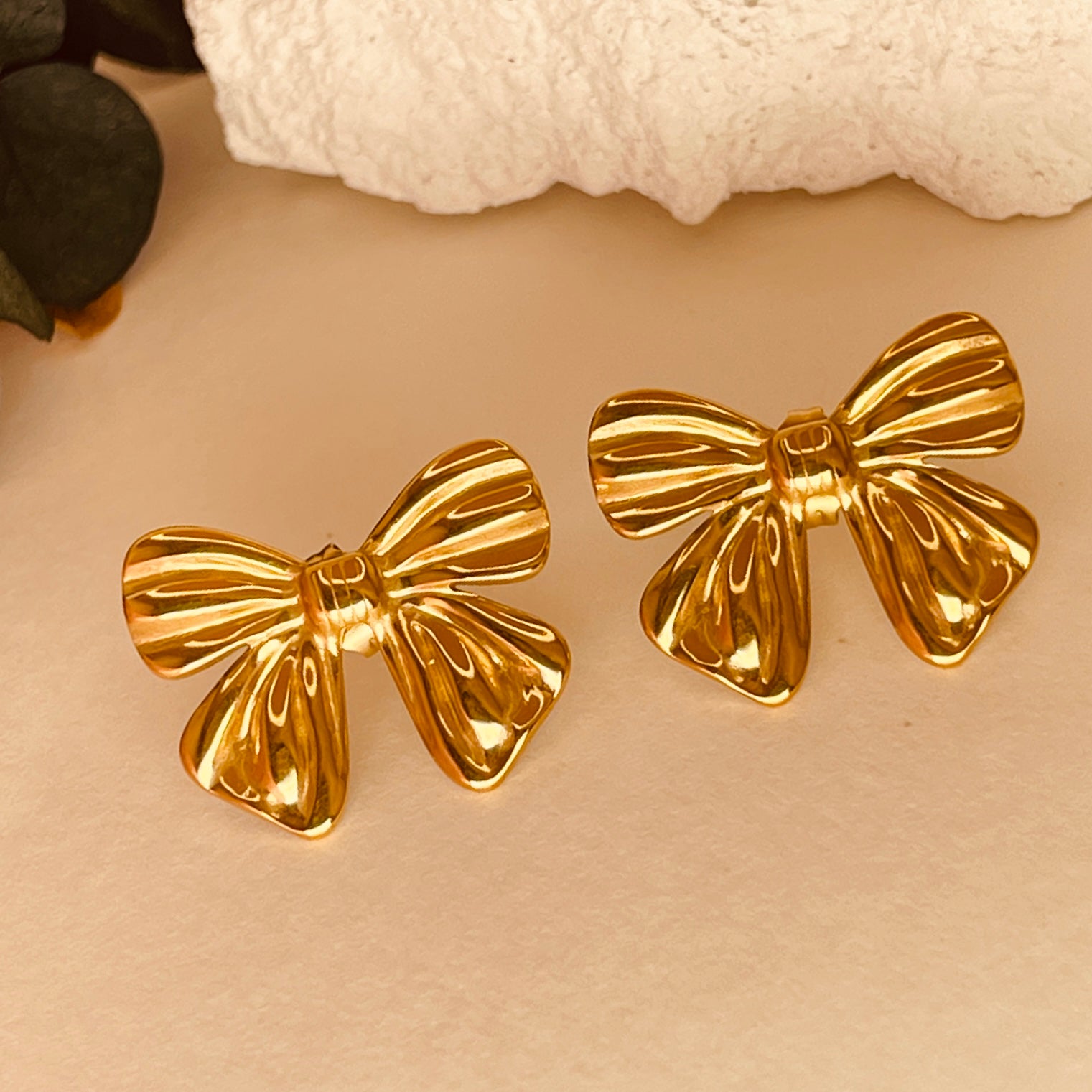 Bow Knot Electroplating Ear Studs