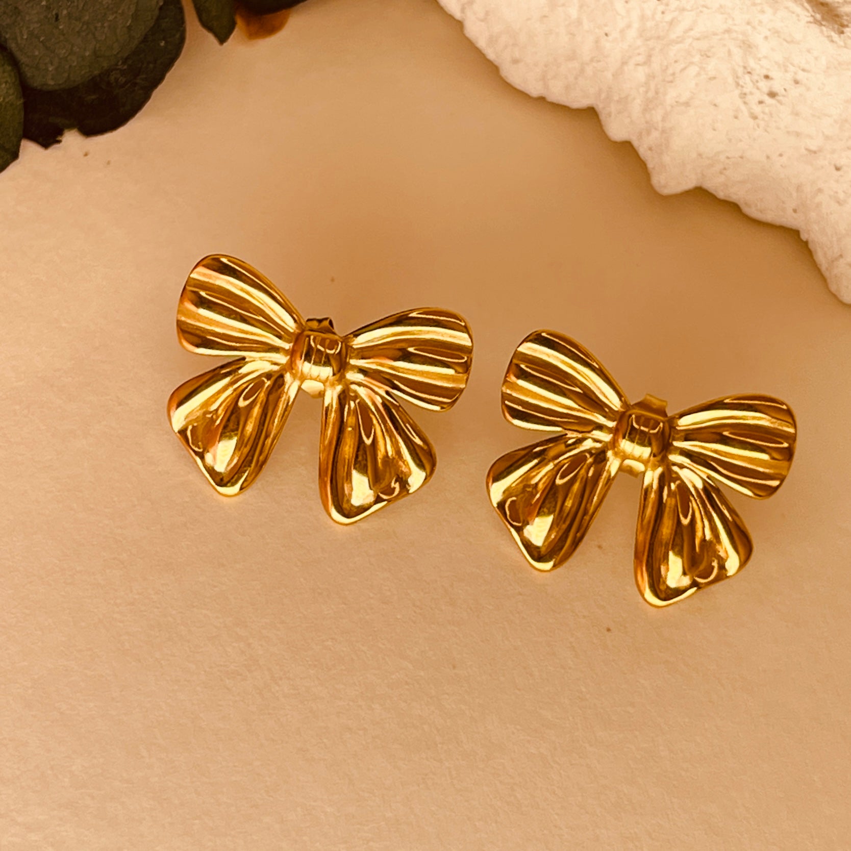 Bow Knot Electroplating Ear Studs